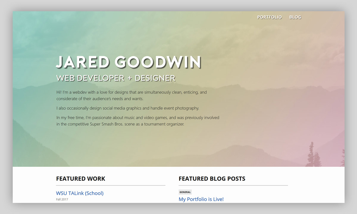 Personal Portfolio Visual Example