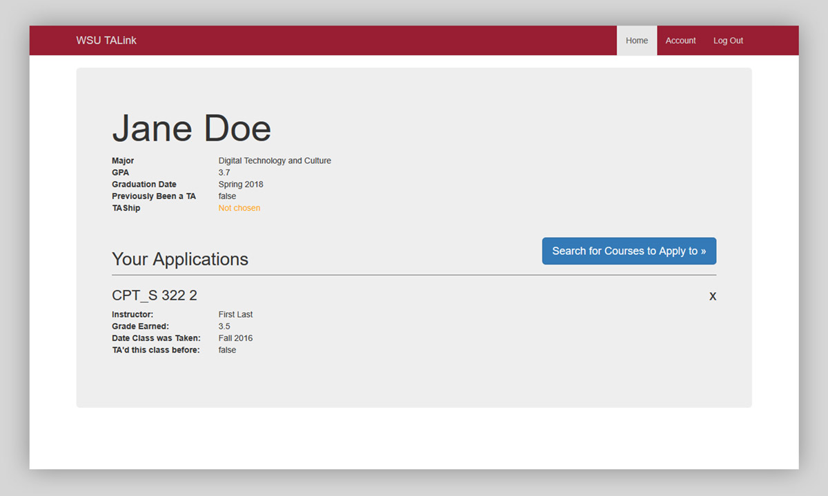 WSU TALink Site Visual Example